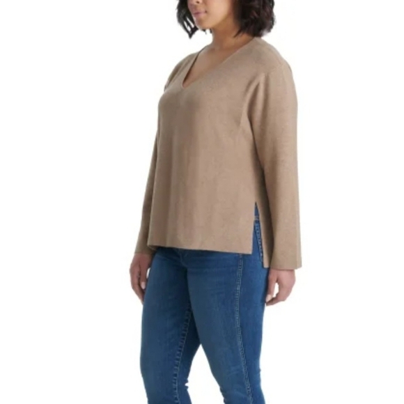 Splendid Sweater V-Neck Camel Tan Neutral Colour Women's Small Tunic Knit Top - Picture 16 of 16